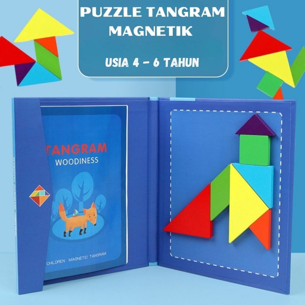 Chr Puzzle Tangram Magnetik Anak Mainan Edukasi Kreatif Melatih Logika Usia 4