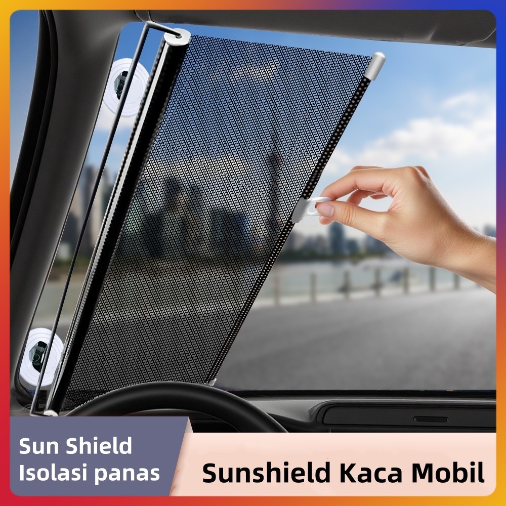 Sun Shield / Pelindung Panas Kaca Tirai Mobil Model Roll Gulung / Tirai Mobil Kaca Samping / Matahar