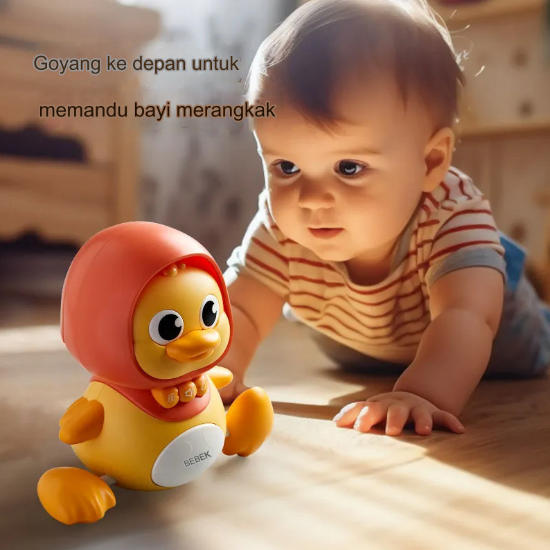Mainan Robot Wobble-Wobble Cute / Mainan Anak Ayam Dan Bebek Berjalan Sensor Magnet