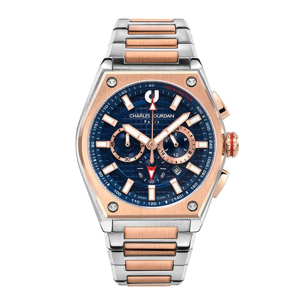 Jam Tangan Pria Charles Jourdan CJ06-1682LE Prestige Blue Dial Stainless Steel Strap Limited Edition