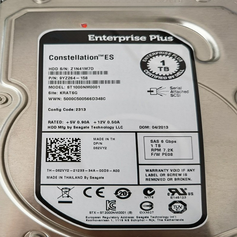 Almost New Original Hard sk PS4100 PS6100 1TB 35 64MB SAS 7200RPM For 062VY2 62VY2 ST1000NM0001