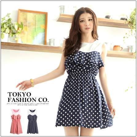 Dress Import Model Polkadot