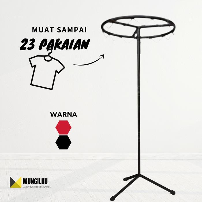 Jemuran Pakaian Kotak Jumbo 165 CM - Gantungan Baju Besi Bentuk Bulat Terlaris - Jemuran Bulat