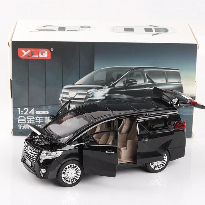 Toyota Alphard 1:24 Diecast Mobil XLG Besi Alloy Miniatur Pajangan - Putih