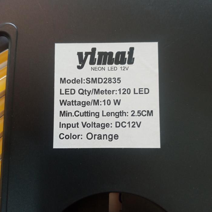 YIMAI lampu led neon flex YIMAI warna orange DC 12 V 5M