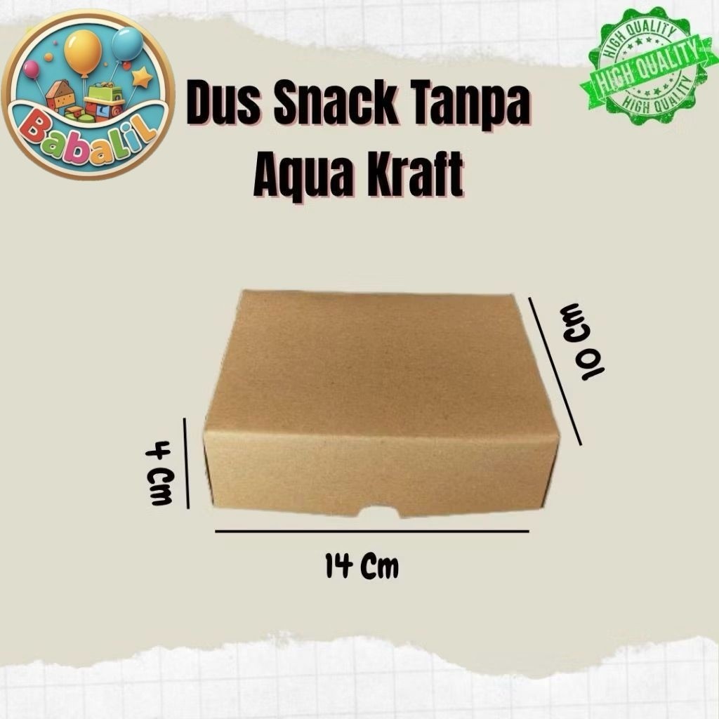 Dus Snack Non Aqua Kraft Coklat 14x10x5 cm Dus snack kue hajatan camilan arisan dus box - sulinca