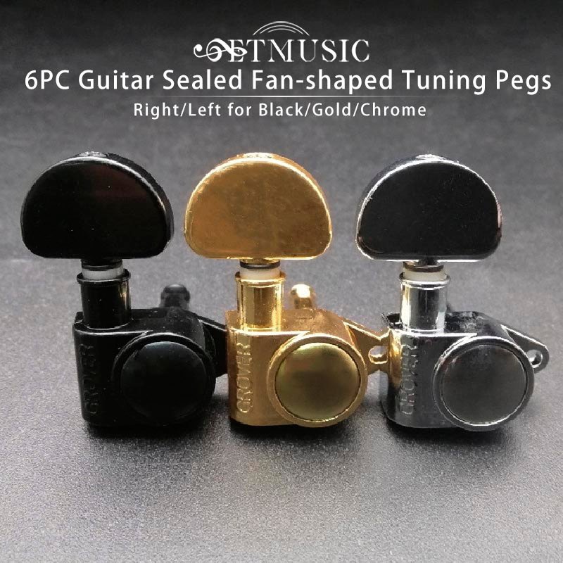 6Pcs Guitar Sealed Fanshaped Tuning Pegs Tuner Machine Heads for Acoustic Electric Guitar Guitar Par