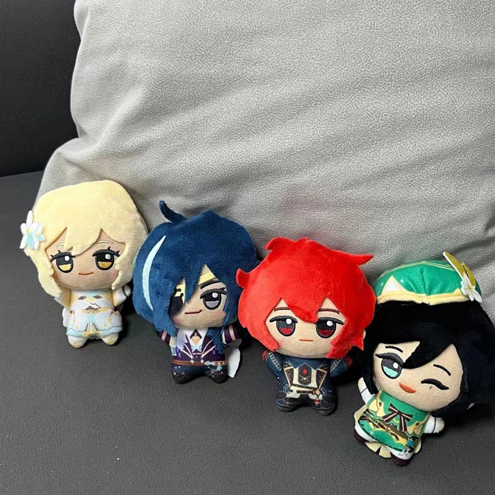 Hot 10cm Genshin Impact Game Plush Toy Lumine Kaeya Alberi luc Ragnvindr Barbatos Morax Action Figur