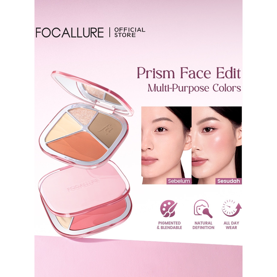 [BPOM]FOCALLURE Multi-Use Face Palette High Pigmented Blush Contour Highlighter