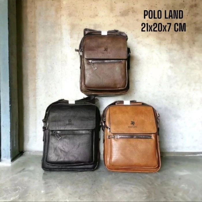 Tas Selempang Pria Wanita Kulit Pu Berkualitas Tinggi - Polo Land - Original 100%
