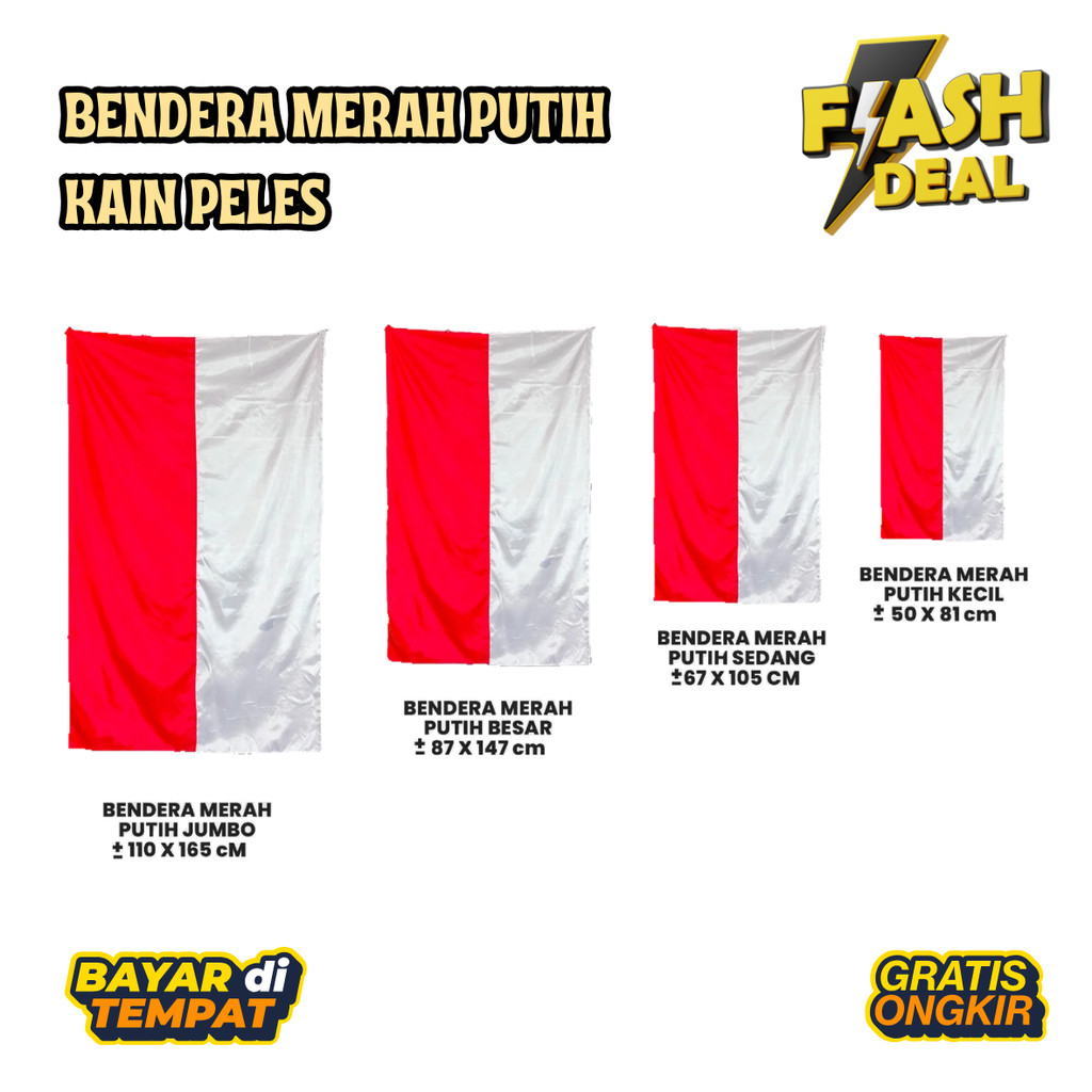 BENDERA MERAH PUTIH PREMIUM - KAIN PELES