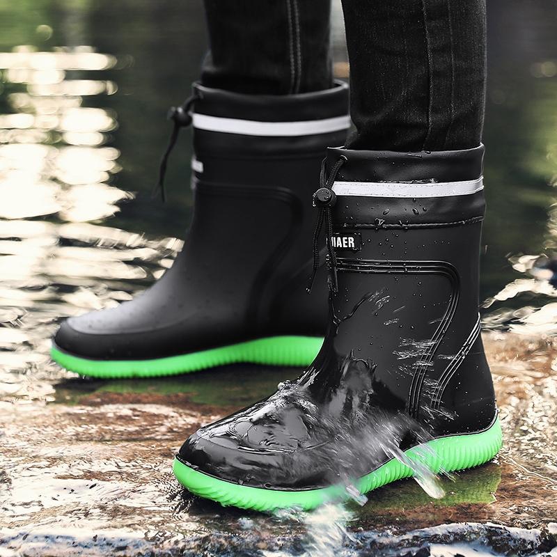 Sepatu Boot Karet Sawah Pria Tinggi Anti Air Boot Kerja Lapangan Anti Slip Tahan Lumpur  Banjir 371