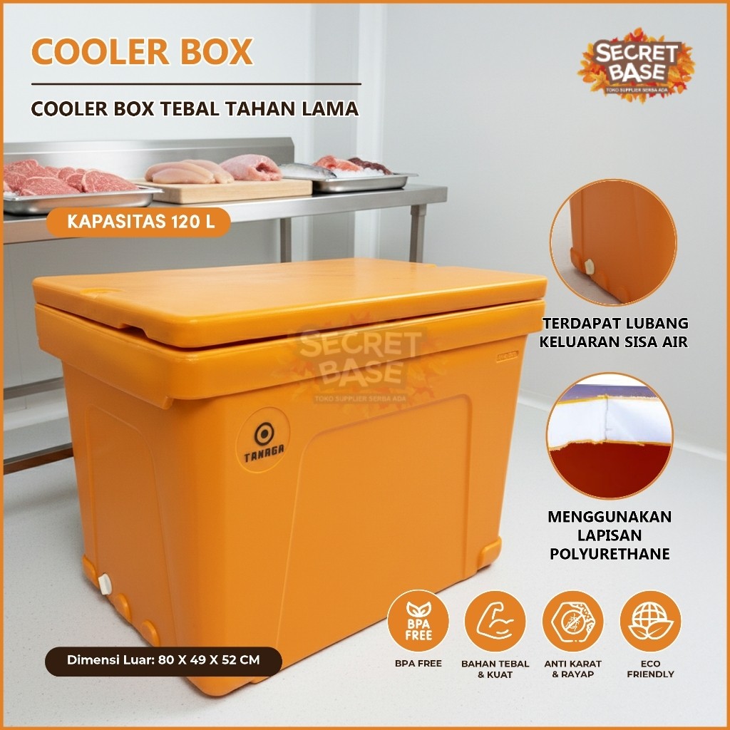 COOLER BOX 120L - Container Box / Termos Es Kotak / Ice Box / Tempat Es Batu / Daging / Ikan