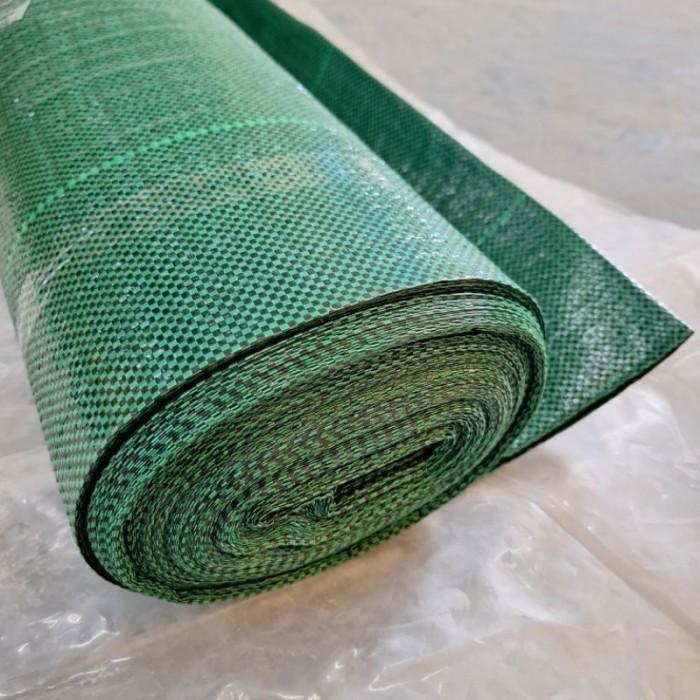 Weedmat Roll Lebar 4 M x Panjang 50 M Hitam Hijau Terpal Green House - Hijau