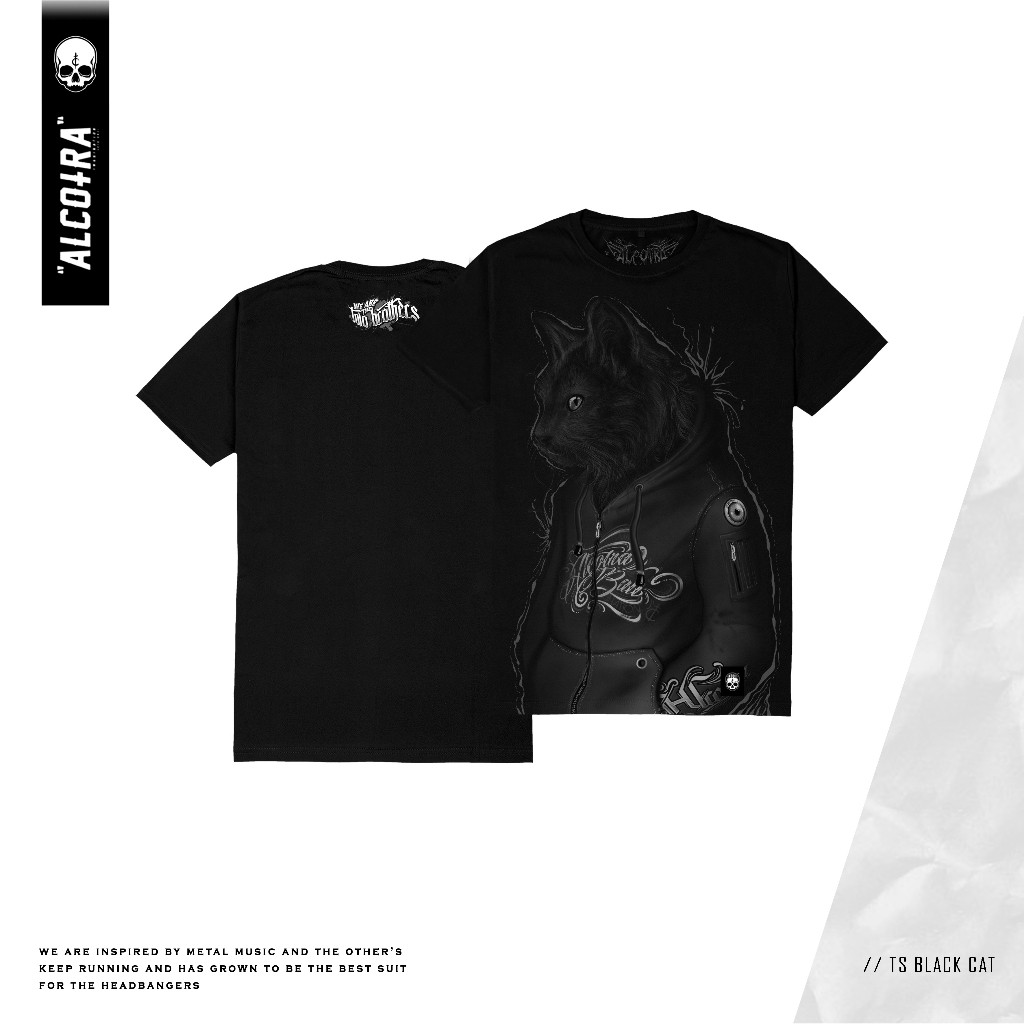 Ts Black Cat // T-Shirt Black Cat // Kaos Alcotra T-Shirt Pria Wanita
