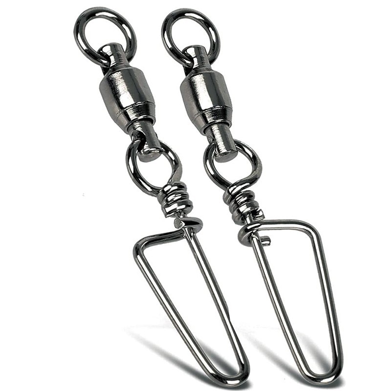 Swivel Putar Lancar Bahan Stainless Steel Konektor Pancing Ikan Kili Kili Snap Besar Kecil