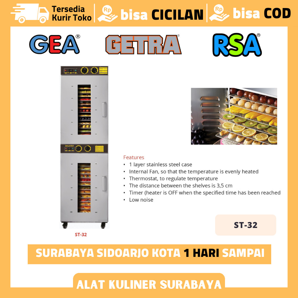 Mesin Pengering Buah-Buahan GETRA ST-32 Dehidrator Makanan