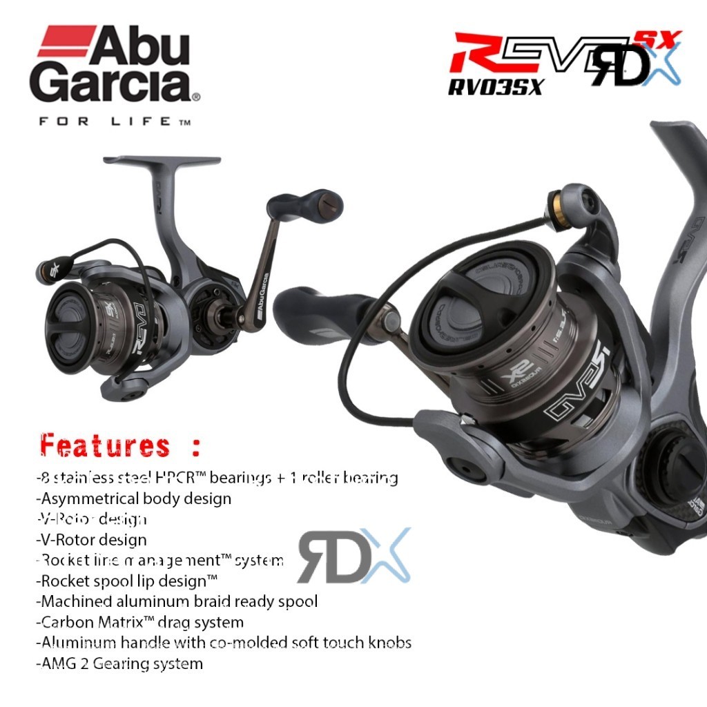 Reel Pancing Spinning ABU GARCIA Revo 3 SX Gen 3 Power Handle Carbon Body