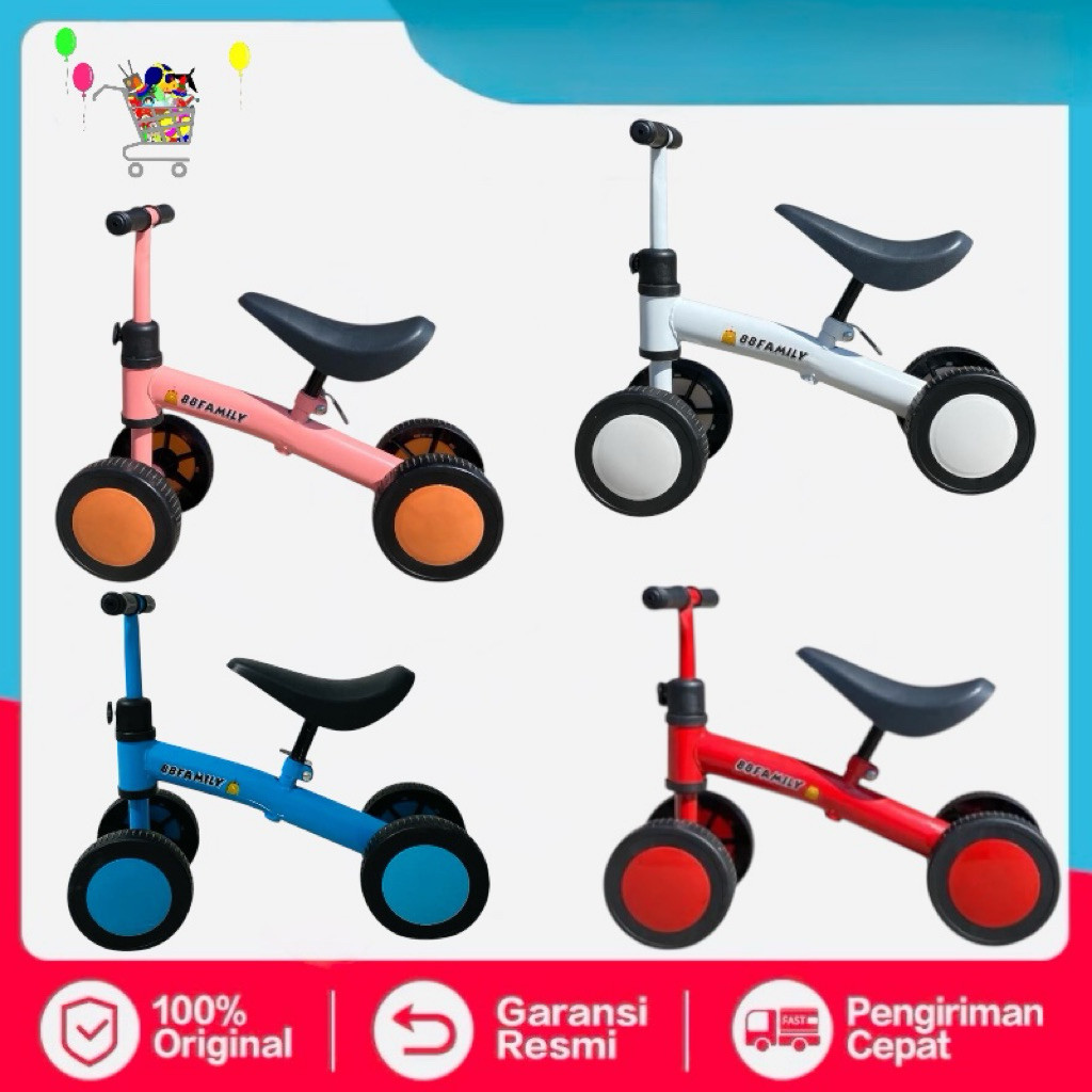 SEPEDA ANAK RODA 4 BALANCE BIKE SEPEDA KESEIMBANGAN SEPEDA ANAK TRICYCLE PUSH