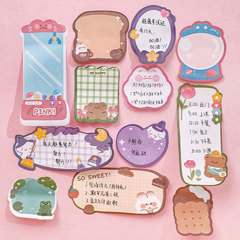 Sticky Note 1 Set 3pcs / Sticky Notes 3 in 1 / Sticky Notes Motif Imut / Sticky Notes Kawaii / Stick