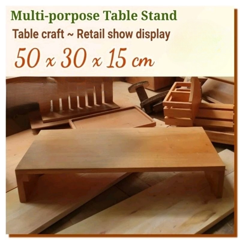Monitor stand kayu 50x30x15cm meja laptop Monitor table multifungsi