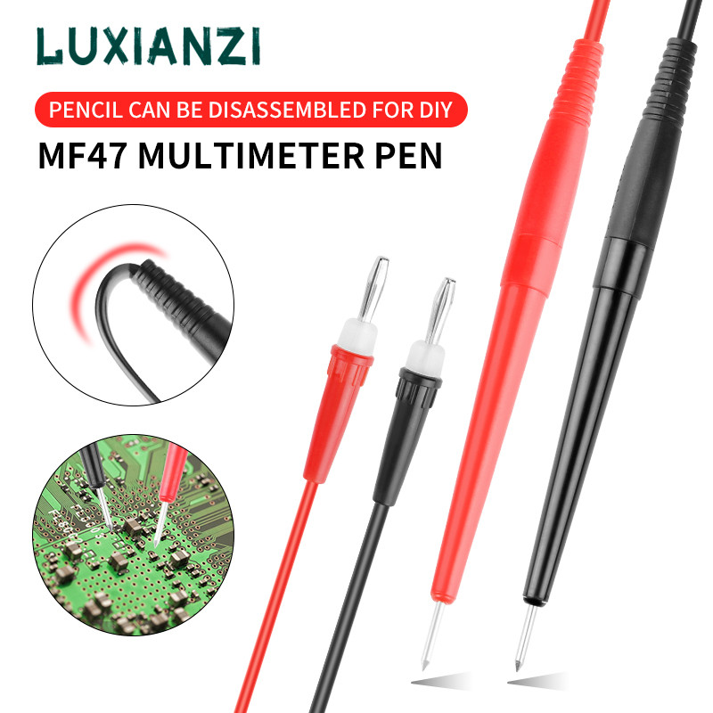 LUXIANZI 1 Pair gital Multimeter Probe Soft-silicone-wire 3mm Needle-tip For Multi Meter Tester Wire