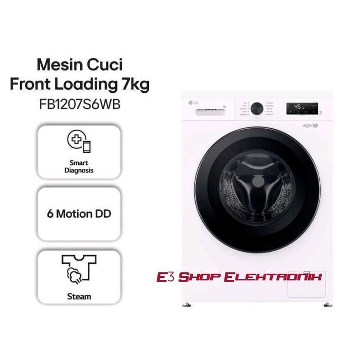 Mesin Cuci LG Front Laoding 7Kg FB1207S6WB AI DD Inventer FB 1207 S6WB