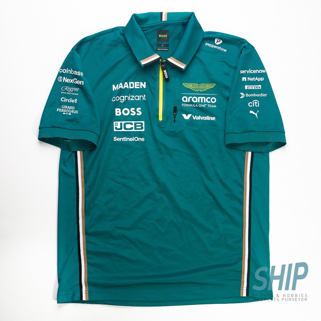 2025 Aston Martin team issue polo MEDIUM NON ALCOHOL used f1 formula 1 adrian newey fernando alonso 