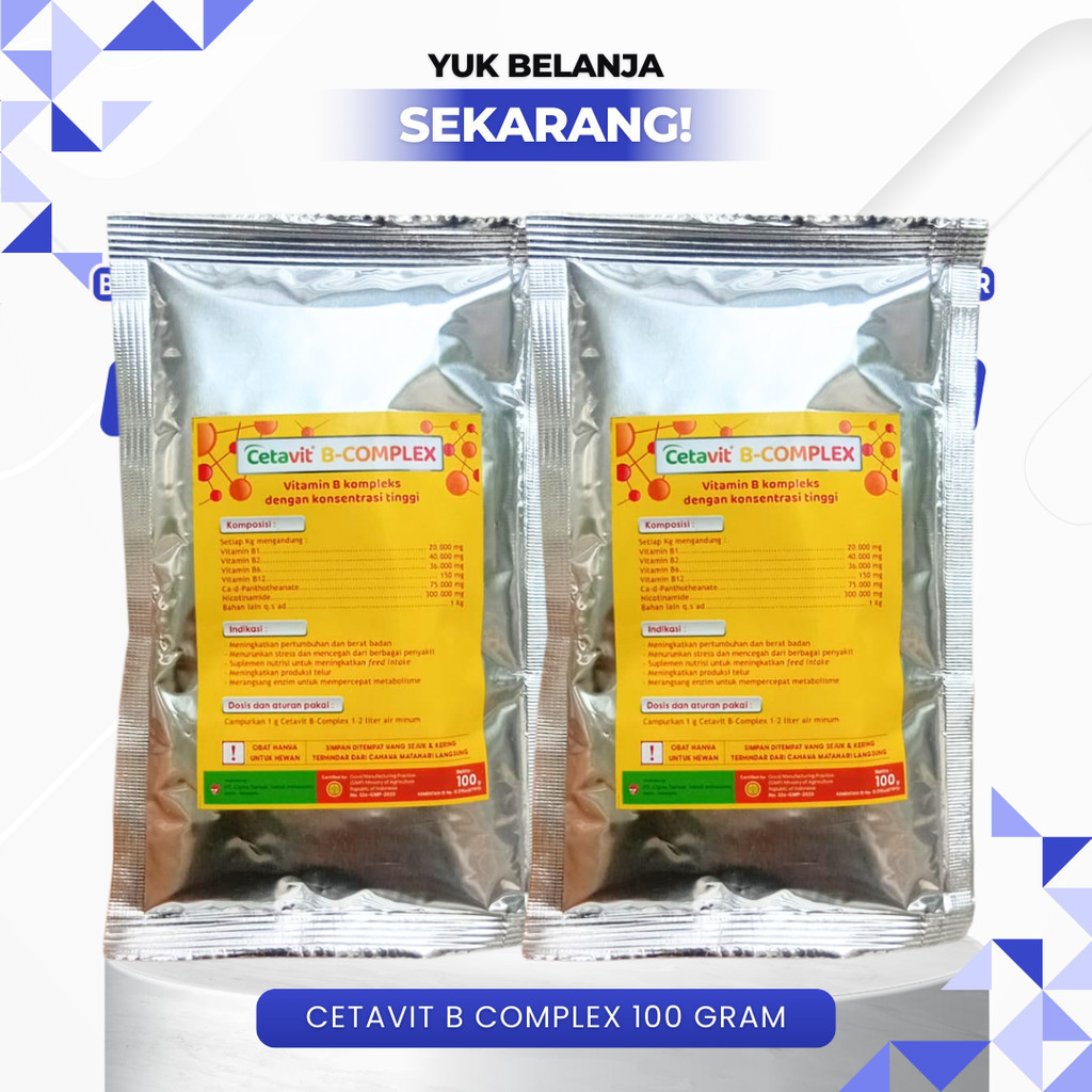 CETAVIT B COMPLEX 100 GRAM - Vitamin B Complex untuk Selera Makan Ayam Bebek Unggas