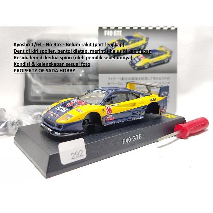 Skala 1/64 Ferrari Racing F40 GTE No 28 Kuning Biru Kyosho