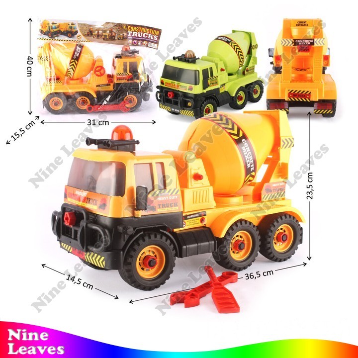 Mainan DIY Truk Molen Konstruksi - Bongkar Pasang Merakit - BP8046