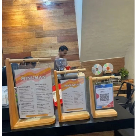 Stand Gantungan QRIS Kekinian Stand Menu Makanan