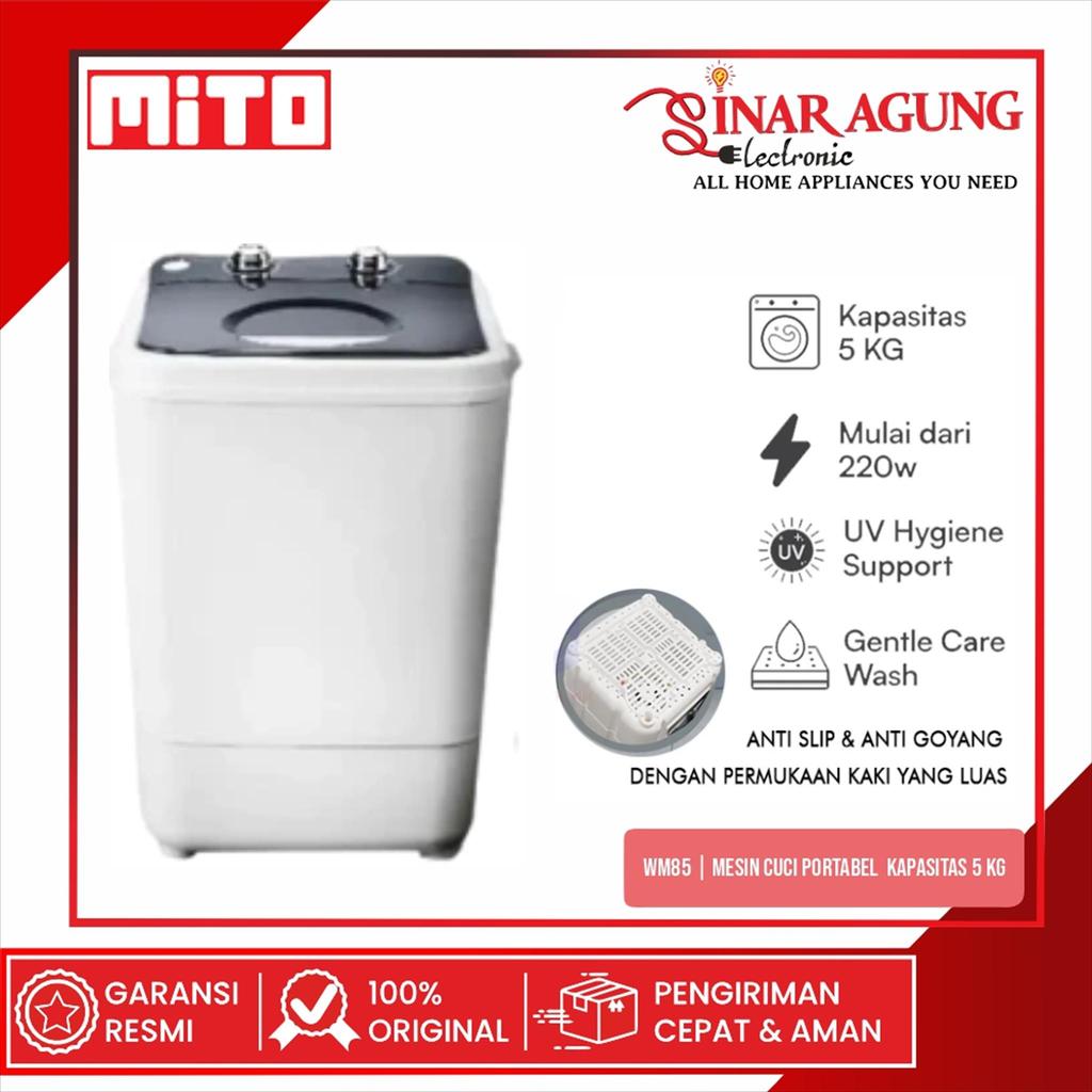 MITO WM85 MESIN CUCI PORTABEL  1 TABUNG 5KG HEMAT LISTRIK - ORI