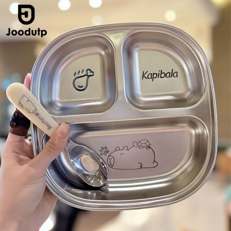 JOODUTP Piring Makan Stainless / Piring Makan Sekat Anak Stainless / Piring Sekat Anak Dewasa