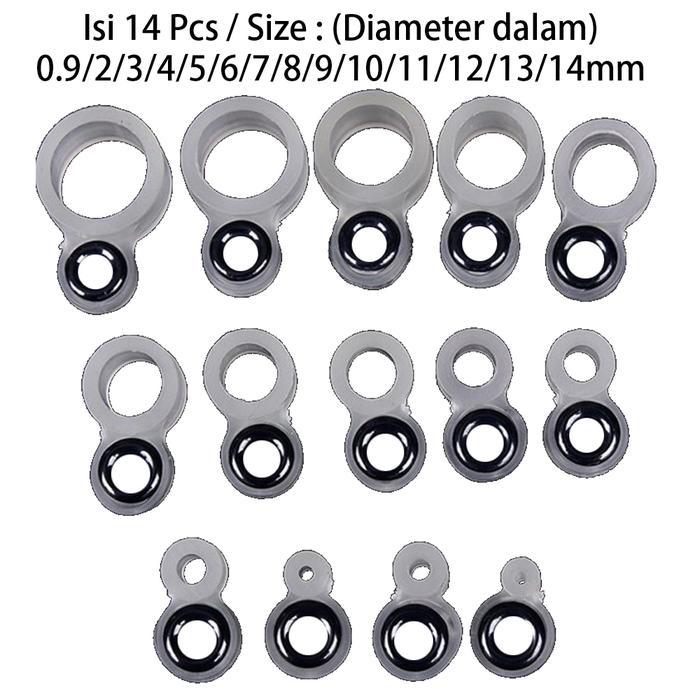 Ring Guide Joran Mamarit Karet Pancing Bahan Silikon 14Pcs Joran Tegek