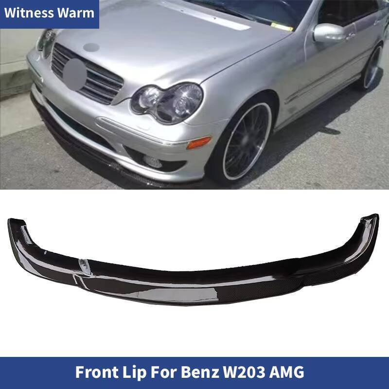 Carbon Fiber Car Front Lip Bumper in Splitters Spoiler for Benz W203 AMG body kit