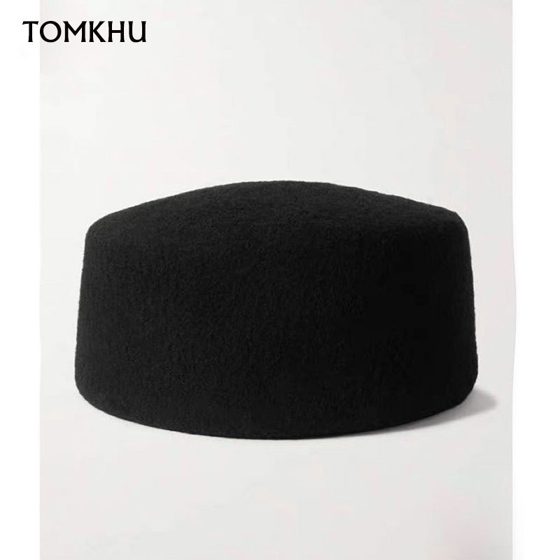 Classic Women Beret Hat Wool Felt Hat Winter Keep Warm Cap White Black Fedora Hat Fas tor Hat Stewar