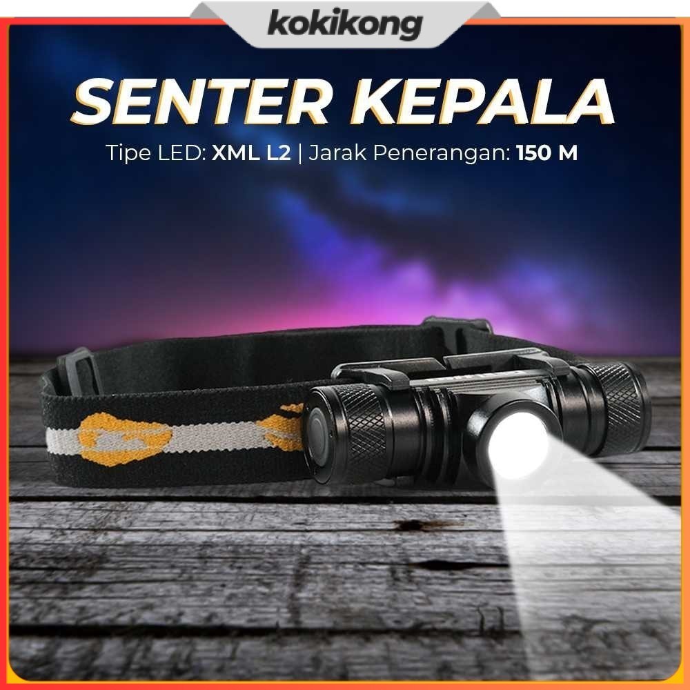 TAFFLED Senter Kepala Headlamp Headlight LED XML-L2 800 Lumens - D10-GCU2