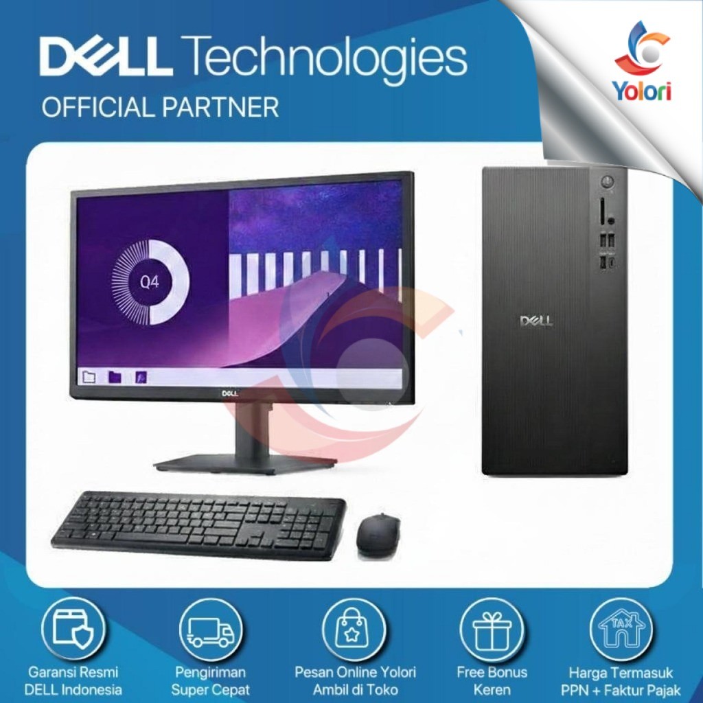 Dell Tower Desktop ECT1250 [Core i5-14400-8GB-512GB-UMA-Windows 11 Home-Office Home And Student 2024