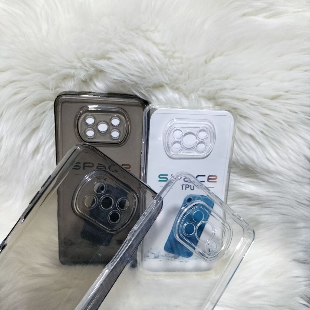 Silikon Poco X3 Pro X3 Poco X3 NFC SoftCase Space Tpu Original Clear Bening Jernih Black Hitam
