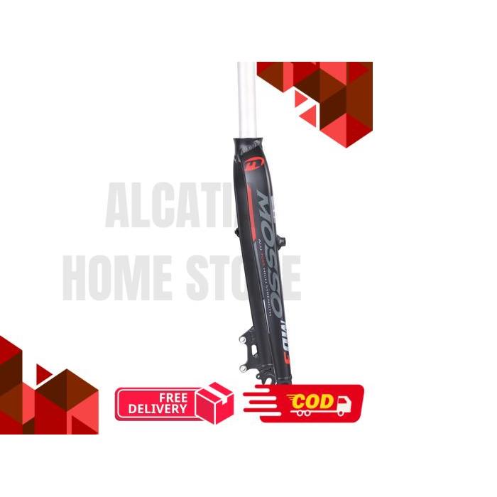 Mosso MD3 Fork Rigid Disc / V-Brake Fork Sepeda 26 / 27.5 Inch - Black/Red