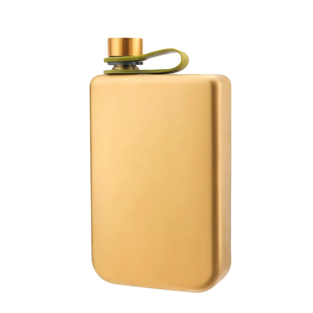 Portable Hip Flask For Men Pocket Flask 14.8*8.2cm Matte Hip Flask Matte Finish Leakproof Design Sli