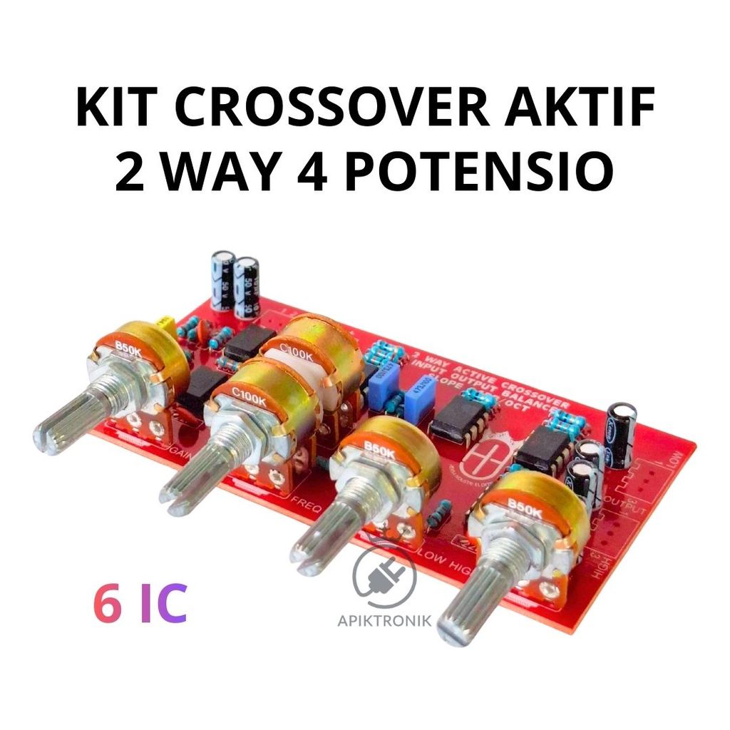 Kit Crossover Aktif 2 Way Audio Dengan 6 IC dan 4 Potensio