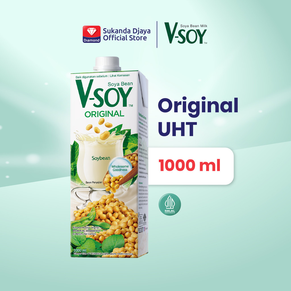 V-SOY Susu Kedelai Original Soy Milk UHT 1 L