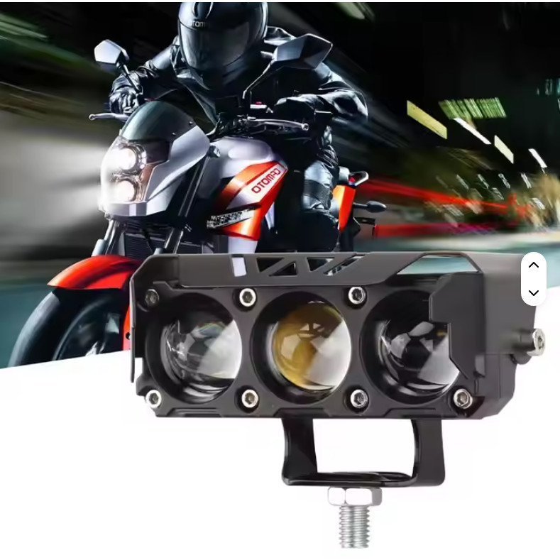 LAMPU SQL 3MATA KABUT SEPEDA MOTOR LED LAMPU KABUT 3 MATA PUTIH KUNING UNIVERSAL