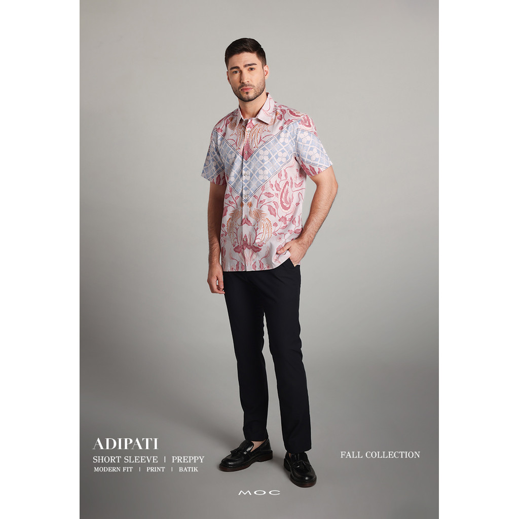 MOC - Kemeja Batik Pria Lengan Pendek Adipati - Beige