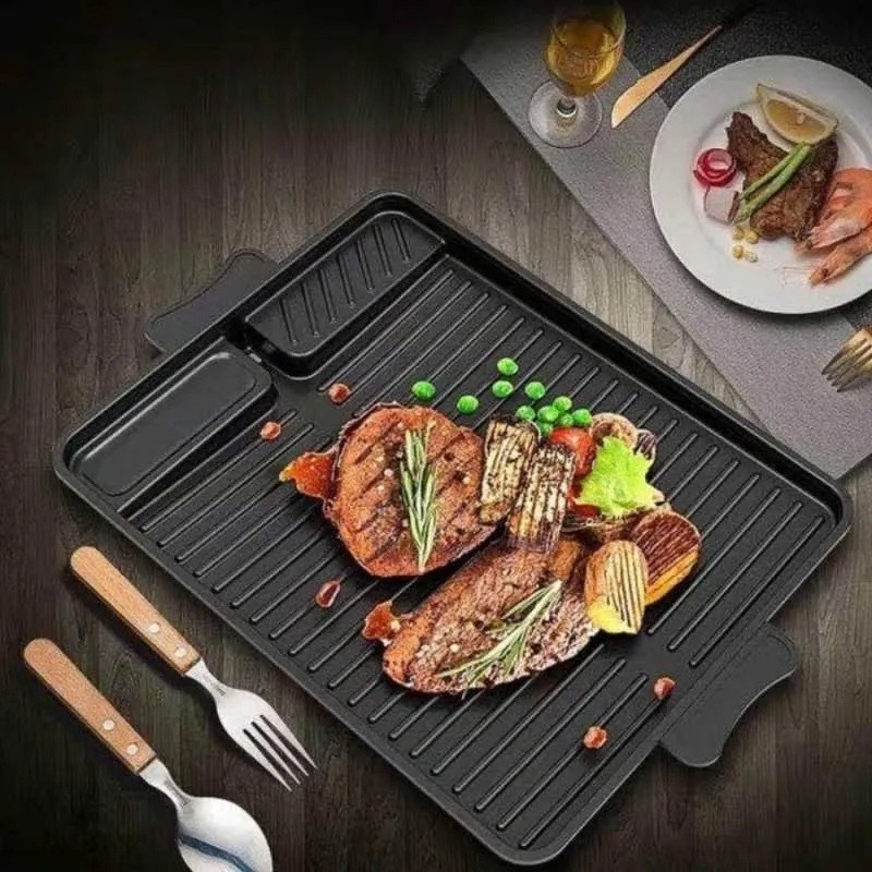 Korean Yakiniku Grill Pan Marble Coating - Alat Panggang Anti Lengket 2157 Panci Pemanggang sate dag