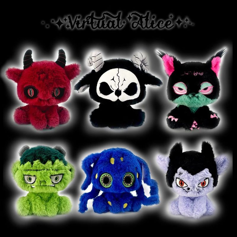 Virtual Alice Gothic Dark Cartoon Plush Dolls Goth Subculture Grim Reaper Devil Stuffed Toys Origina