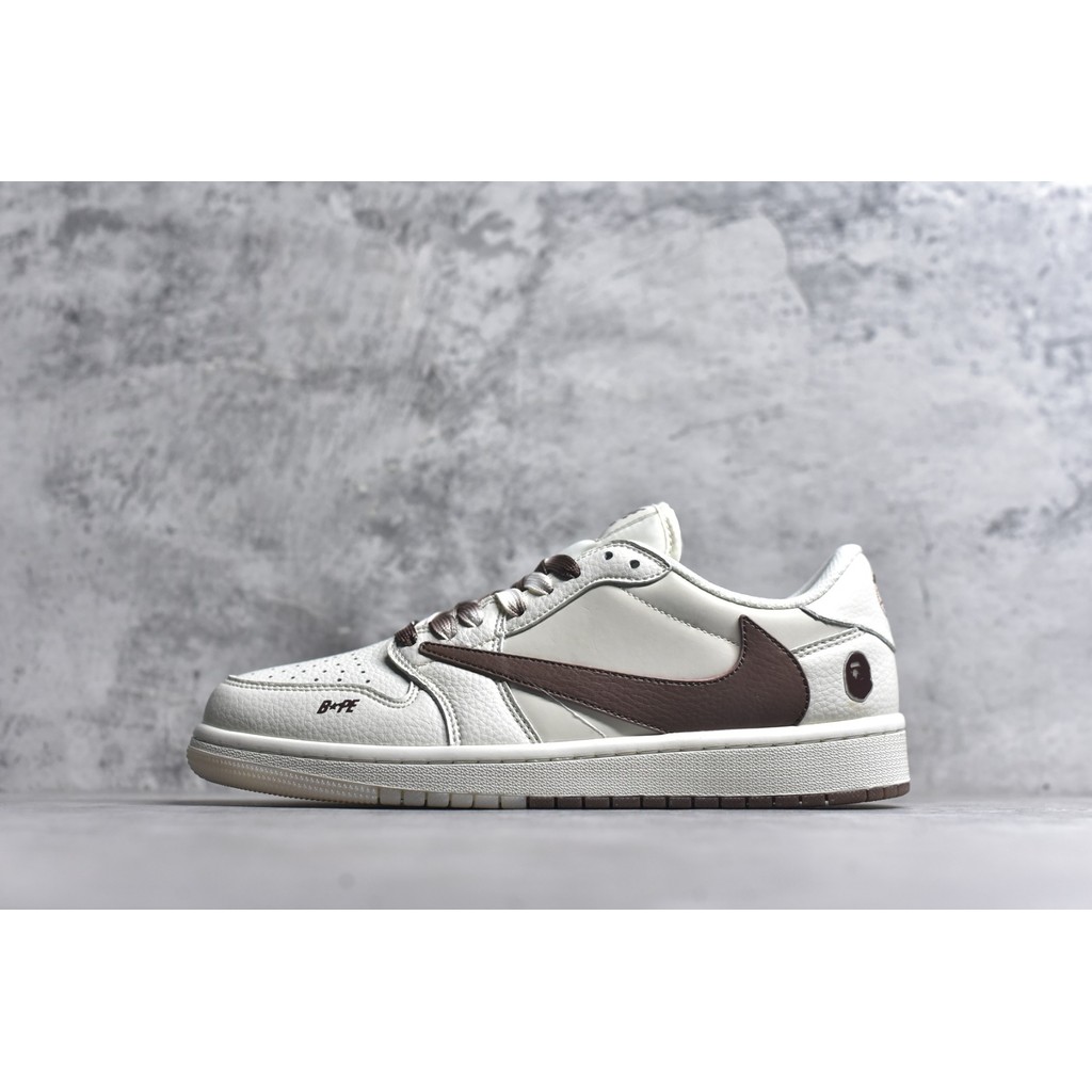 Fragment x TRAV1S SC0TT xDior A1R J0RDAN 1 Low Sepatu olahraga low-top kelas atas dan sepatu kasual 