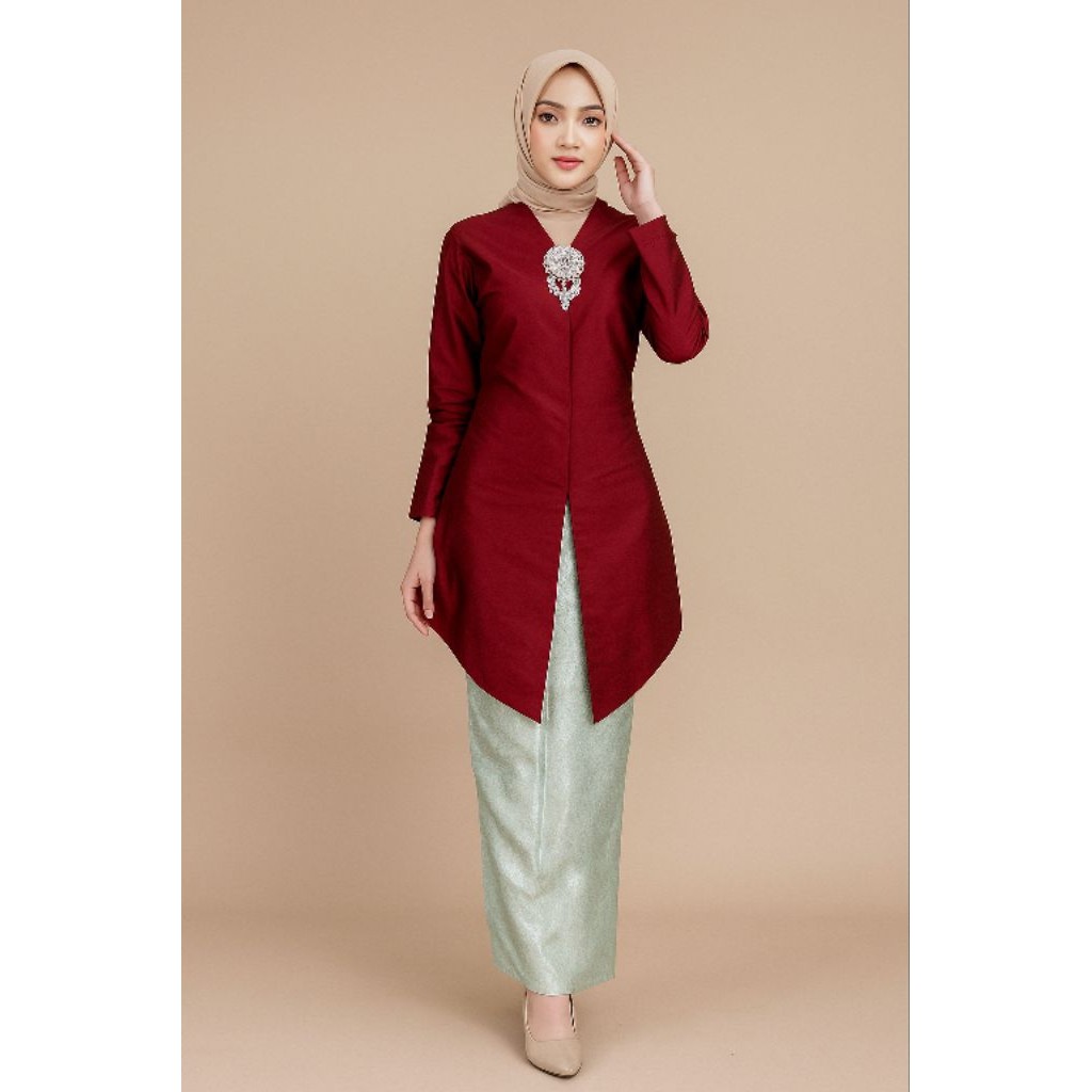 Kebaya Encim Tunik Kurung Melayu Katun Toyobo Polos Terlaris Terbaru cod